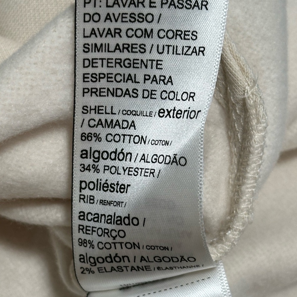 Women's PUMA Medium 8 10 Cream Fleece Sweatshirt Logo Crew Pullover Long Sleeve - Picture 12 of 12
